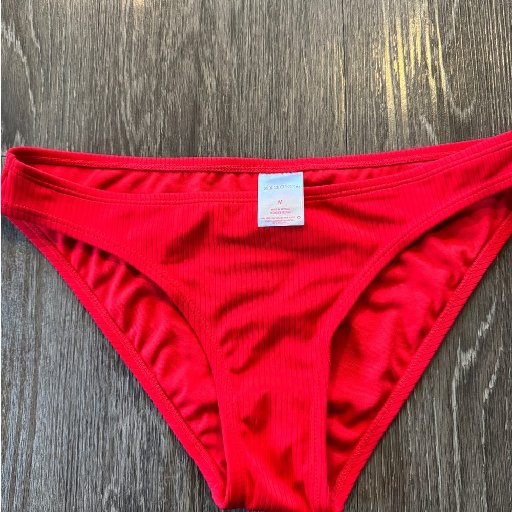 Xhilaration Red Ribbed Bikini Bottom - Low Rise